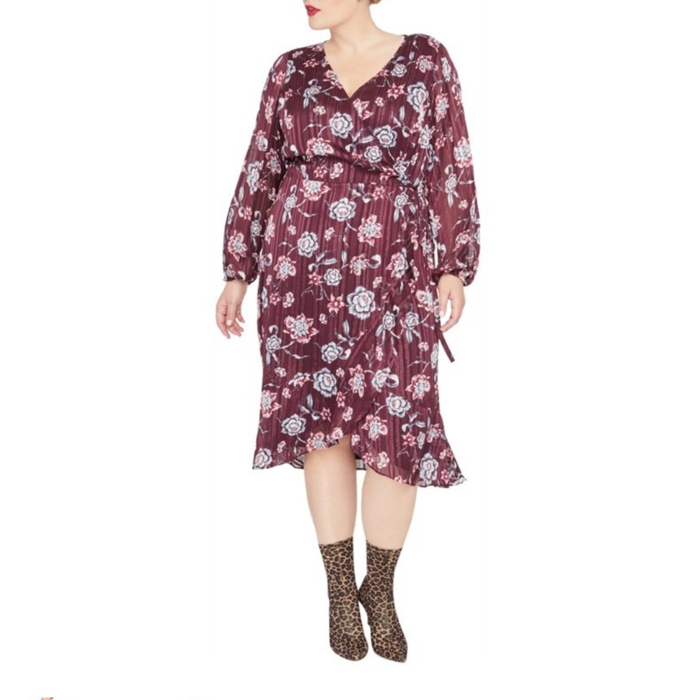 RACHEL Rachel Roy Caron Wrap Midi Dress